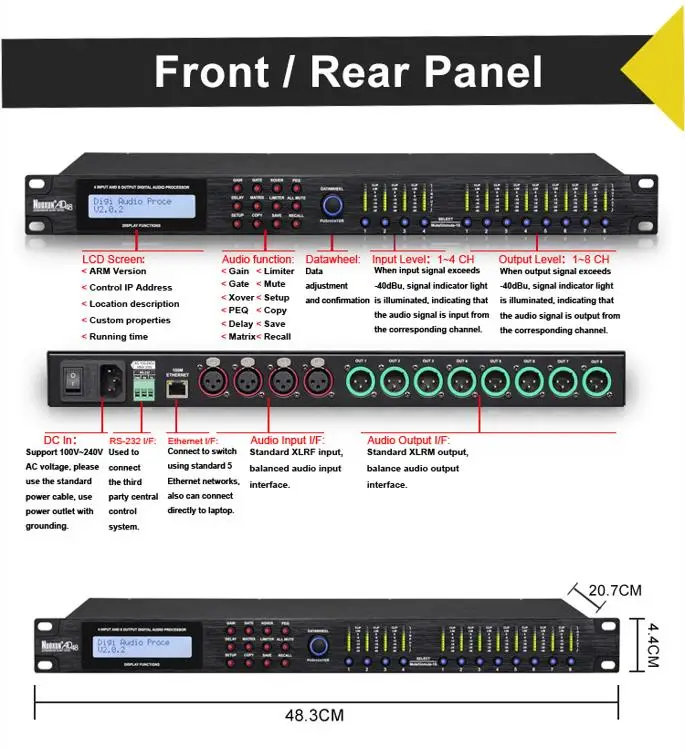 DBX デジタルドライブラック オーディオプロセッサー 400MHz DSP搭載