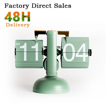 Modern Simple Style Metal Flip Clock Thanksgiving Day Present Art Deco Design Home Decor Gift Flip Clock