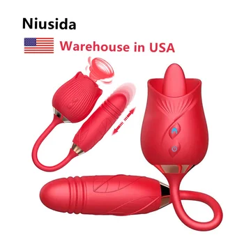 Niusida Niusida double headed rose toy rose vibrator for women vibrator sex toys for woman adult toys for women sex
