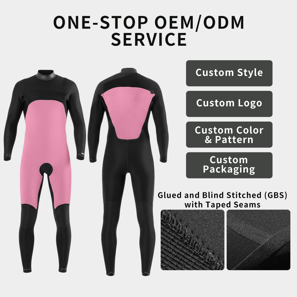 Engros 4/3mm Neopren Brystzip Surf Vandsportsdragt Étdelset Kalkstens Neopren Dydning Dragt Høj Elasticitet Surf Dudsport Dragt til Mænd