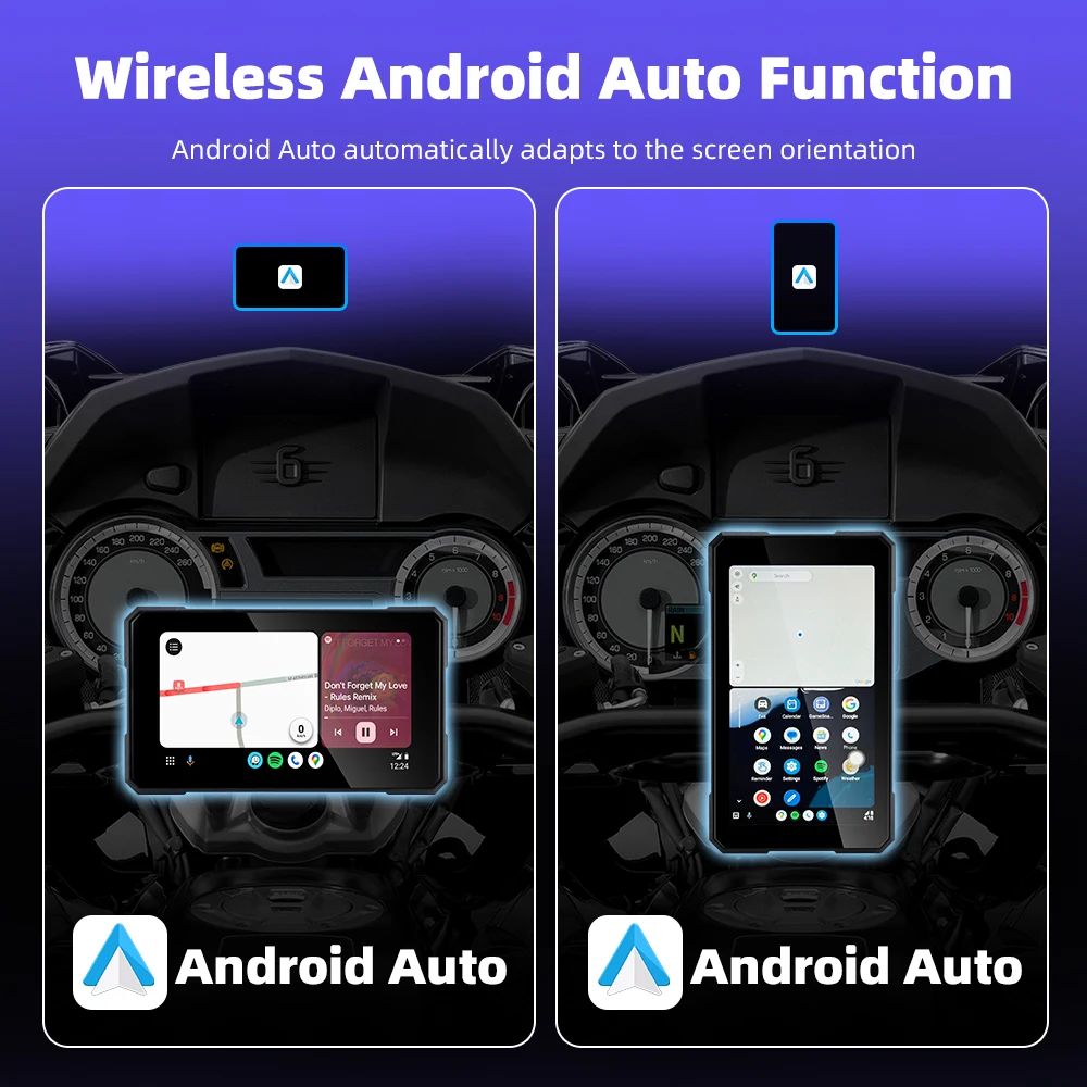 EKIY Motorcycle Carplay 5 Inch Navigation Wireless CarPlay Android