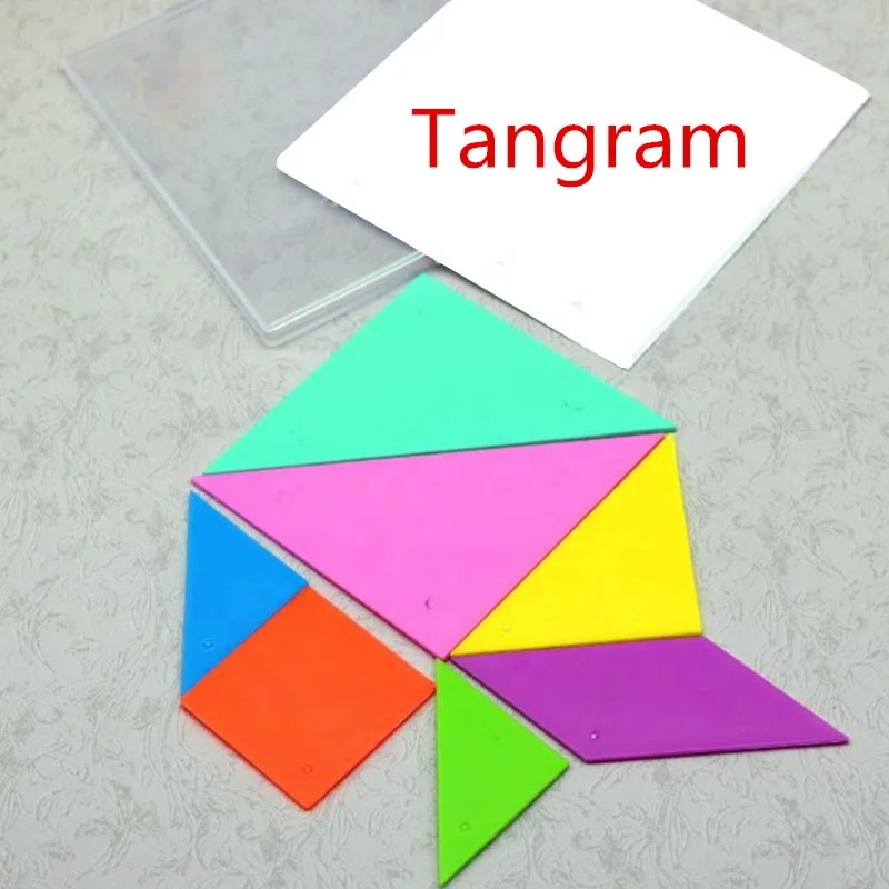 4Set 7-Rainbow Color Tangram DIY Plastic Brain Puzzle Kids Educational Toys PT 