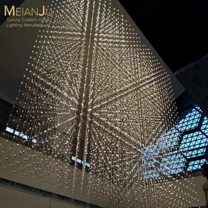Cube Starry Chandelier Super Bright Custom Lighting for Modern Living Room Restaurant Hotel Banquet Hall Shopping Mall-Hanging
