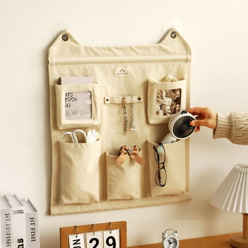 Large Capacity Portable Canvas Bag Organizer with Hook Foldable