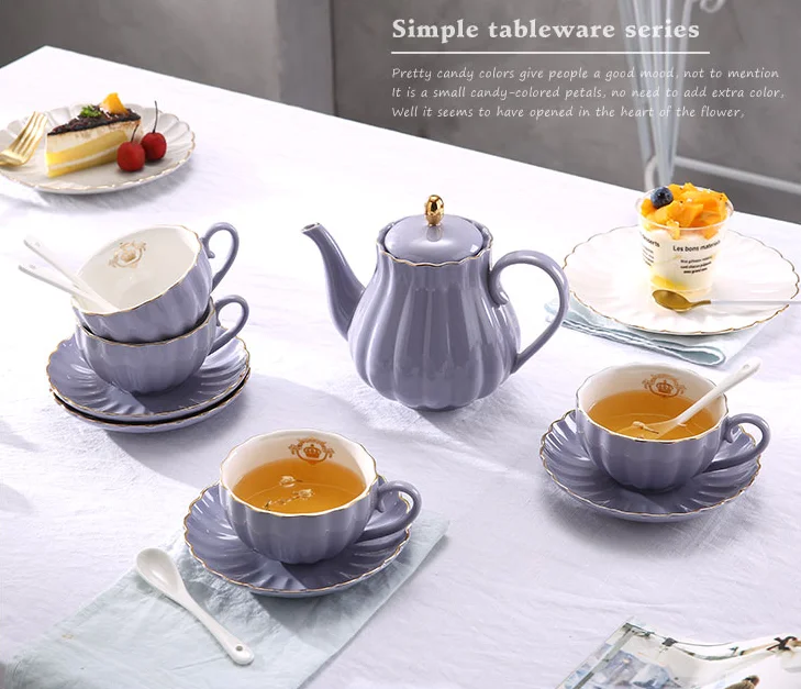 British Afternoon Tea Set Luxury Nordic Style European Ceramic Home ...