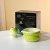 FJT Bow Knot Bowl Stand Kiln เปลี่ยนกล่องของขวัญสีเขียวแอปเปิ้ลสีดำ