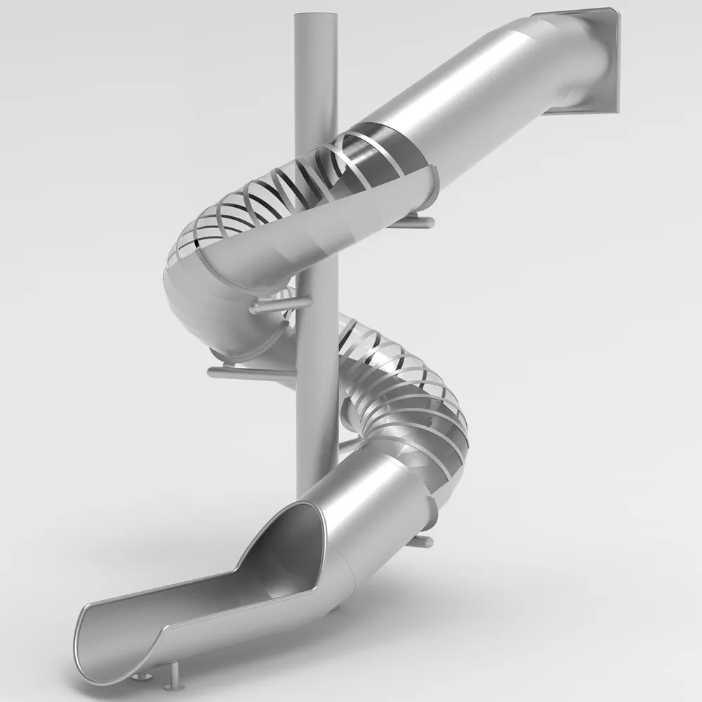 Slide Stainless Steel Tube Slide With Transparent Window For Playground