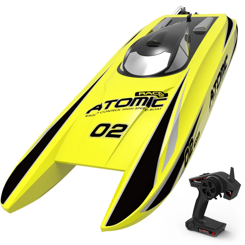 Atomic 2.4G Brushless Professional Twin Motor RC Racing Boat 30mph High  Speed 60KM/H Electronic Remote control boats PNP/RTF