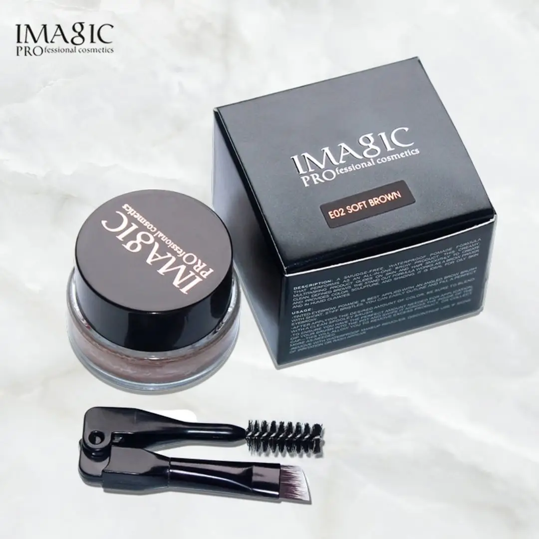 IMAGIC Hot Selling Natural Black Eyebrow Tint Gel Smooth Eyebrow Tattoo Cream Kits with Brush