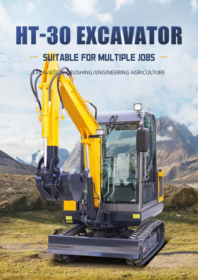 HT30 Mini Excavator - 3 Ton Crawler Digger with 0.11m³ Bucket for ...
