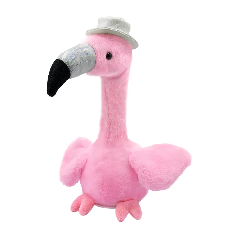 Oem/Odm China Manufacturer Pink Plush Doll Soft Animal Talking Roll Walking Ballerina Flamingo Plush Toy For Kid