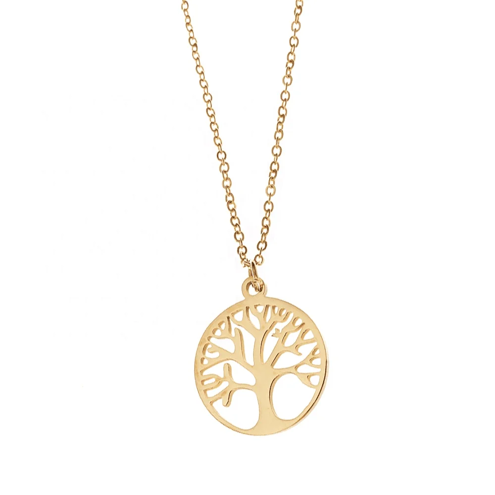 Tree of Life Necklace Arbol De La Vida Stainless Steel Jewelry Wholesale Silver Jewelry Gold Necklace Joyeria Acero Inoxidable
