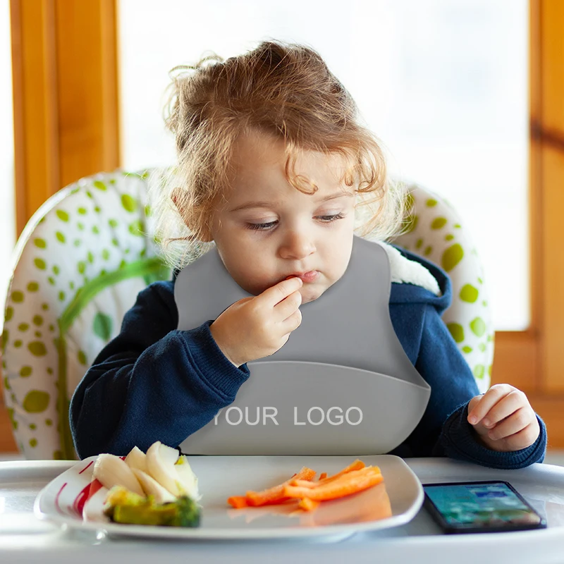 Bpa Free Waterproof Silicone Customized Baby Bib Easy Clean Baby