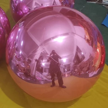 Hot Selling pink PVC Inflatable Mirror Balls, Event Party Christmas Decoration Balloons, Disco Hanging Mirror Balls.