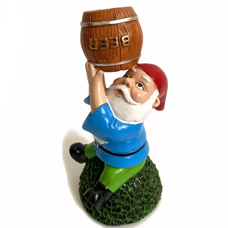 Gnometastic Beer Guzzling Garden Gnome Statue Indoor/Outdoor Funny Lawn Gnome