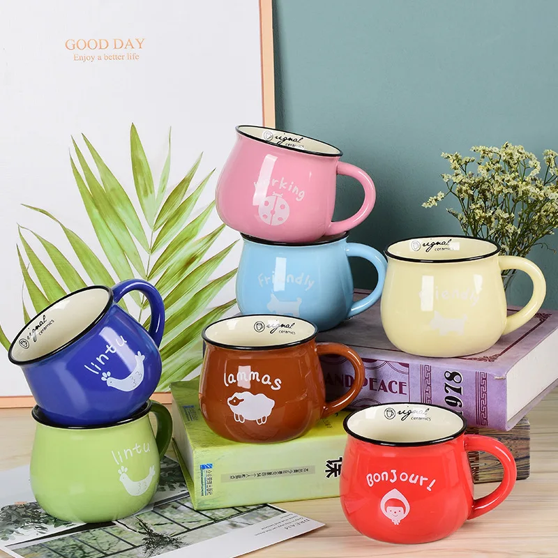 300ml, white embossed porcelain cute snow mugs, copo cafe