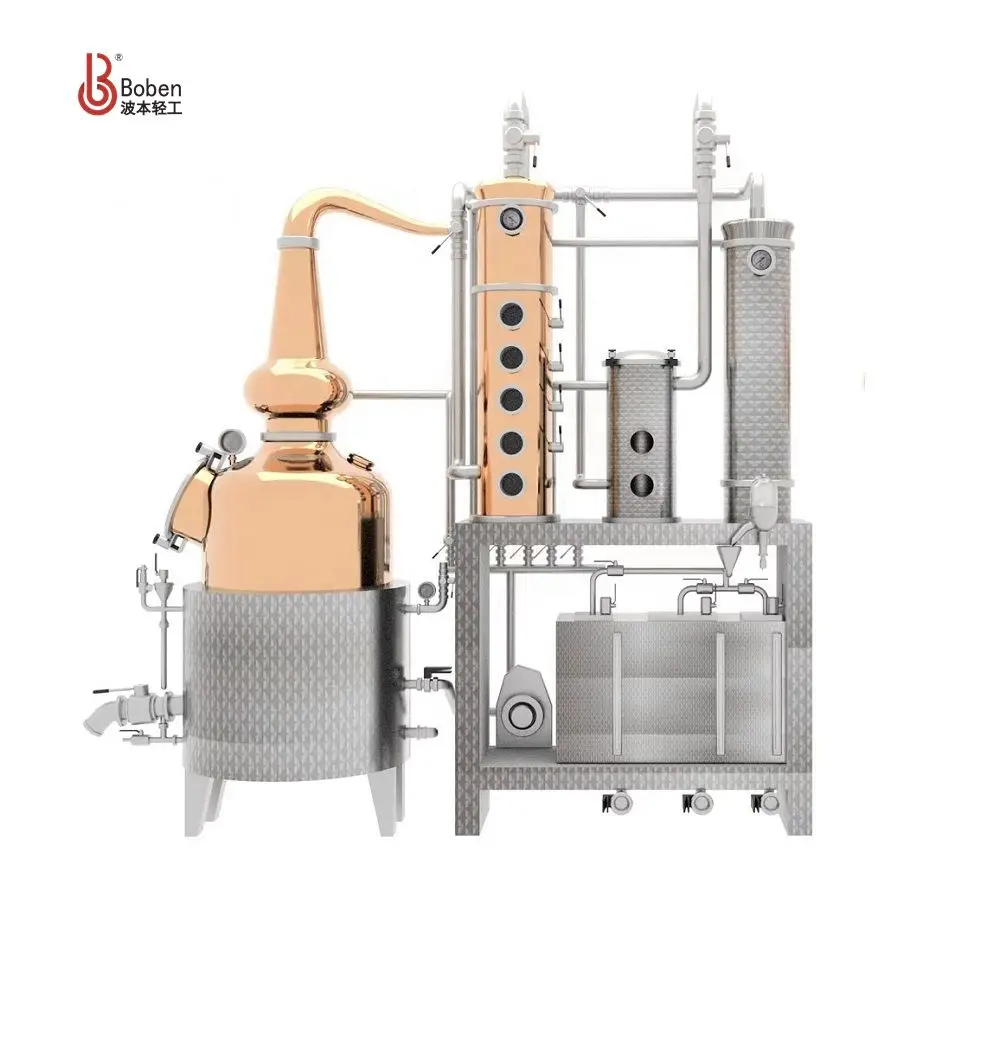 Multi Function Alcohol Distill White Distilled Vinegar Beverage & Wine Processing Machinery Steam Distiller for Essential Oils