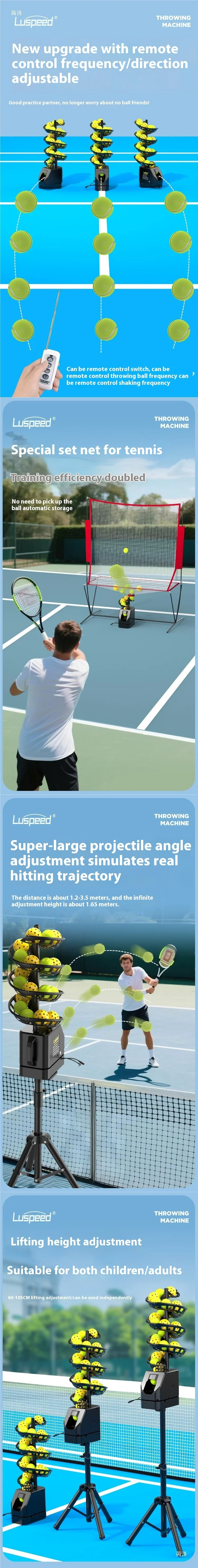 product professional portable ball throwing machine remote control self service pickleball tennis training equipment made of steel-2