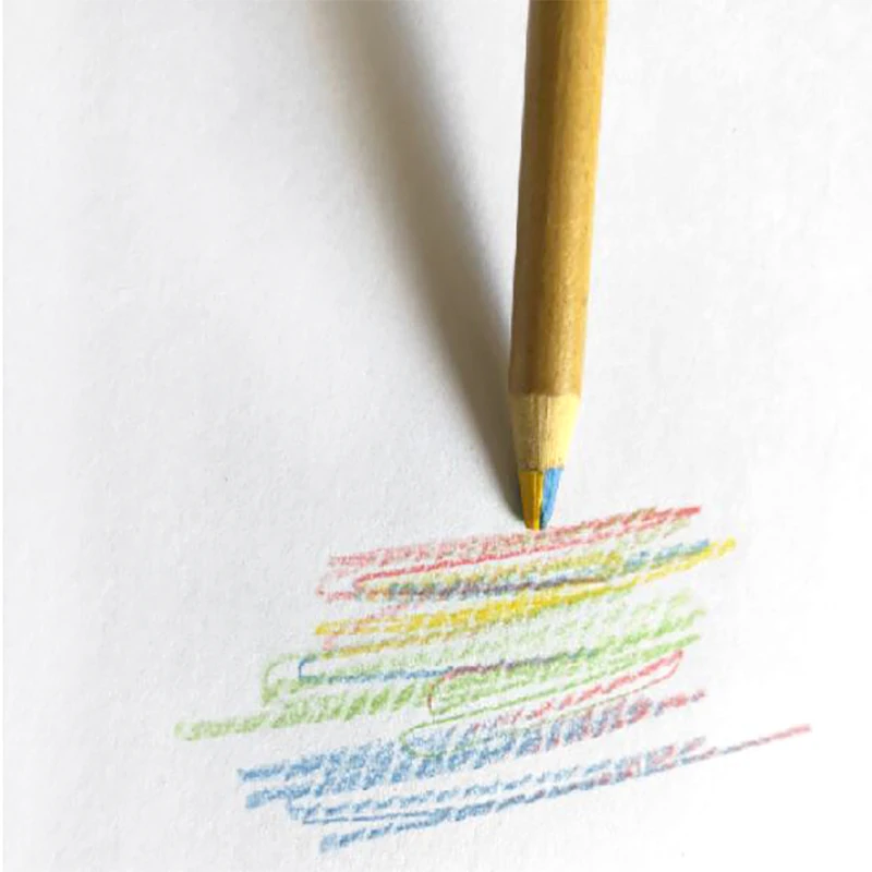 Multi Color Paper Pencil 4 Colors In 1 Lead Rainbow Pencil Magic Color