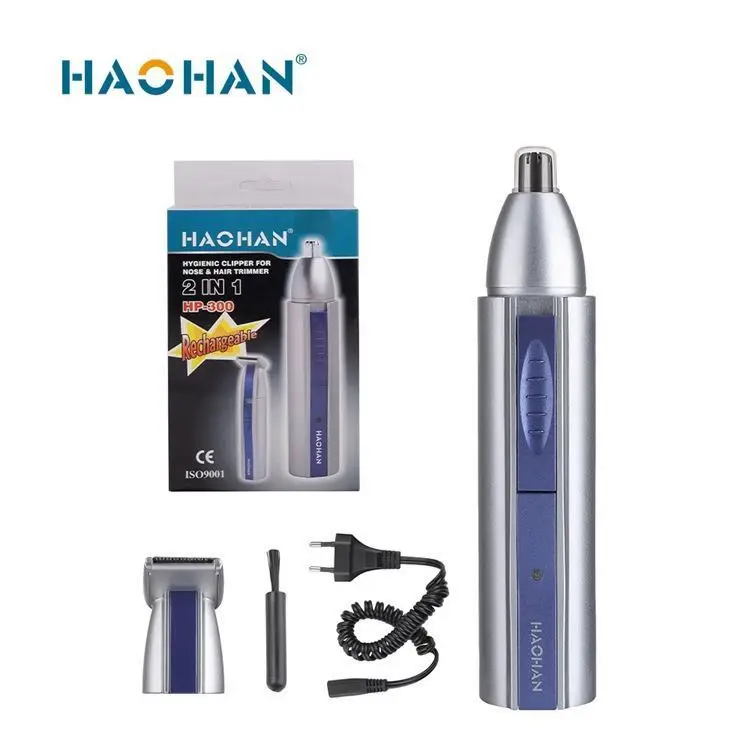 Haohan 2 in 1 Nose Trimmer Men Nasal Clean Sideburn Trim Style Fashion Portable Razor Facial Travel Rechargeable Battery