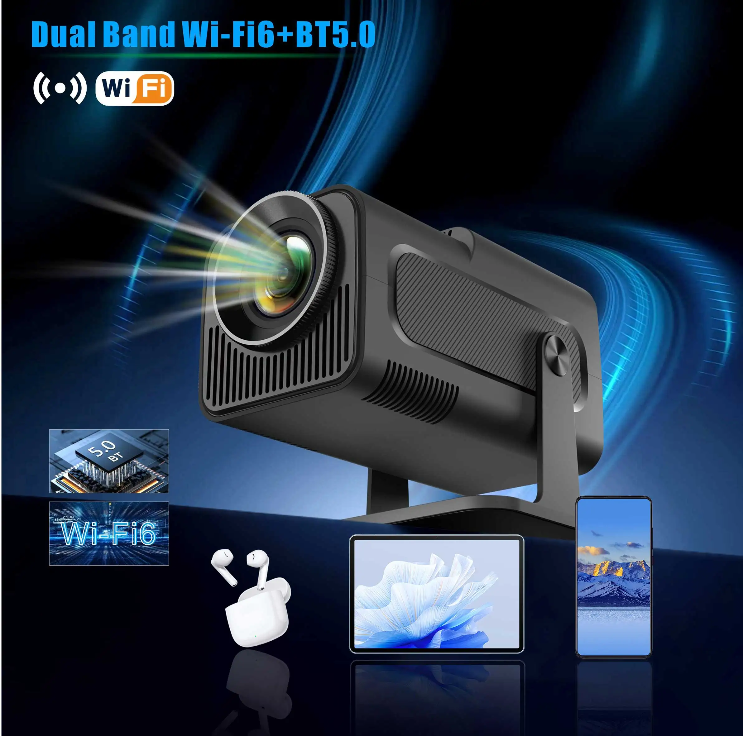 HY320 Mini Projector - Affordable 1080P Android 11 Projector for