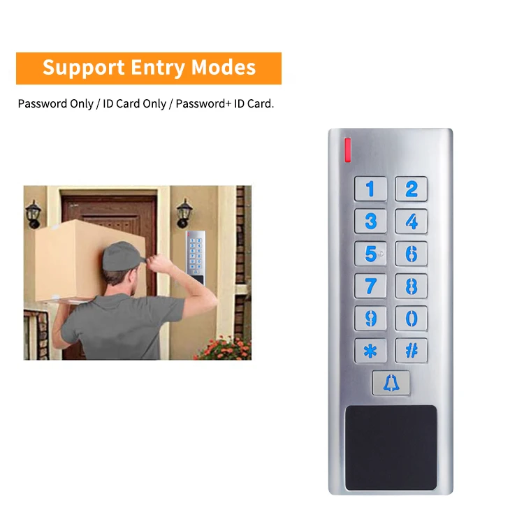 Ip67 Waterproof Metal Rfid EM Keypad Standalone Access Control Flap Access Control Gate Access Control System Rfid Keyfob