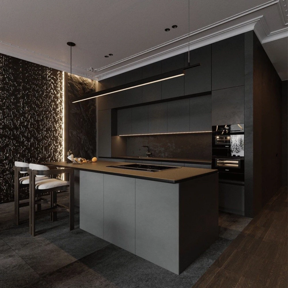 Top Manufacturer Complete Modern Designs PVC Lacquer Kitchen Furniture Modular Wooden Kitchen Cupboard Custom Kitchen Cabinet