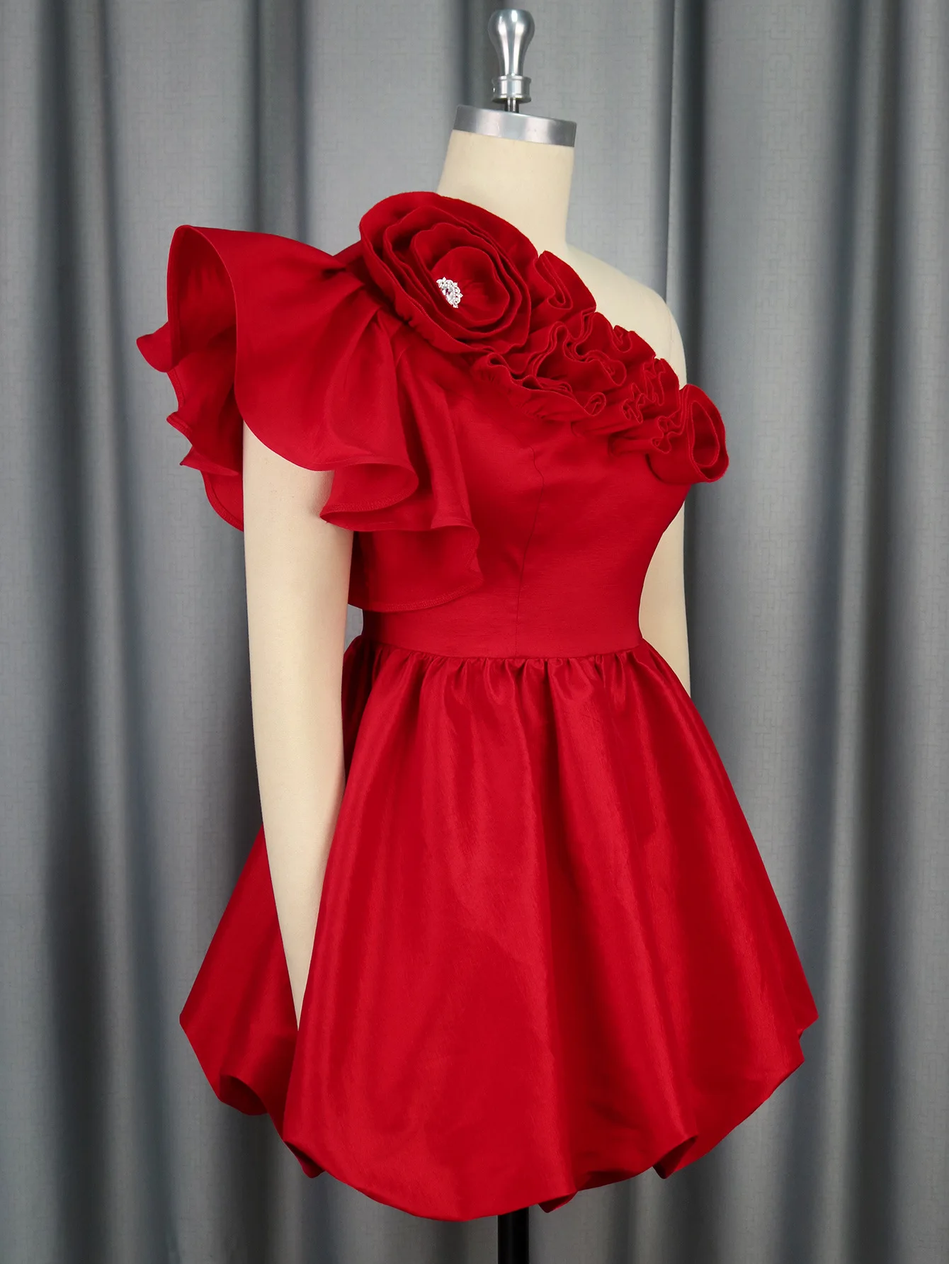 slim fit dress slacks V Neck Long Sleeves Layered Red Lace Short Prom Dress, Long Sleeves Re –  abcprom