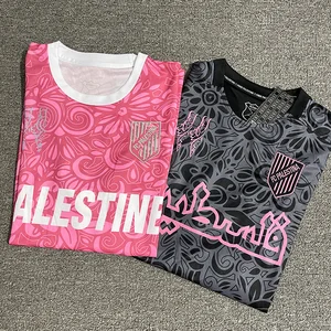 Custom Quick Dry Men's Soccer Jersey High Quality Soccer Wear Wholesale Club Uniforms Football Jersey Palestine Football T-Shirt