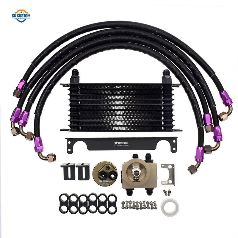 Honda Civic FC1 FK7 1.5T FB2 FA1 R18 Engine Oil Cooler Kit With AN8 Nylon Hose Kit
