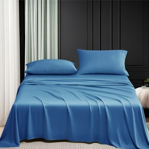 High Quality 100% Bamboo Bed Sheets Viscose Sheet Set with Mattress Fitted Bed Hotel Color Pillowcases for Bed & Home Use
