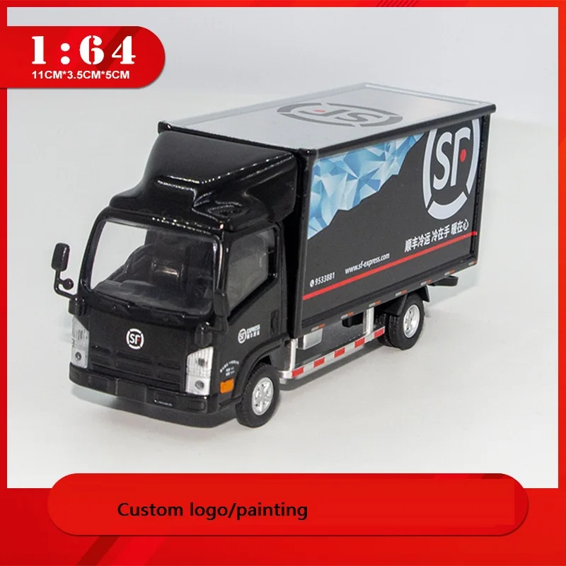 Custom 1/64 Isuzu Diecast Model for Collection and Creative Gift Alloy Container Truck Van Cargo Logistics Express