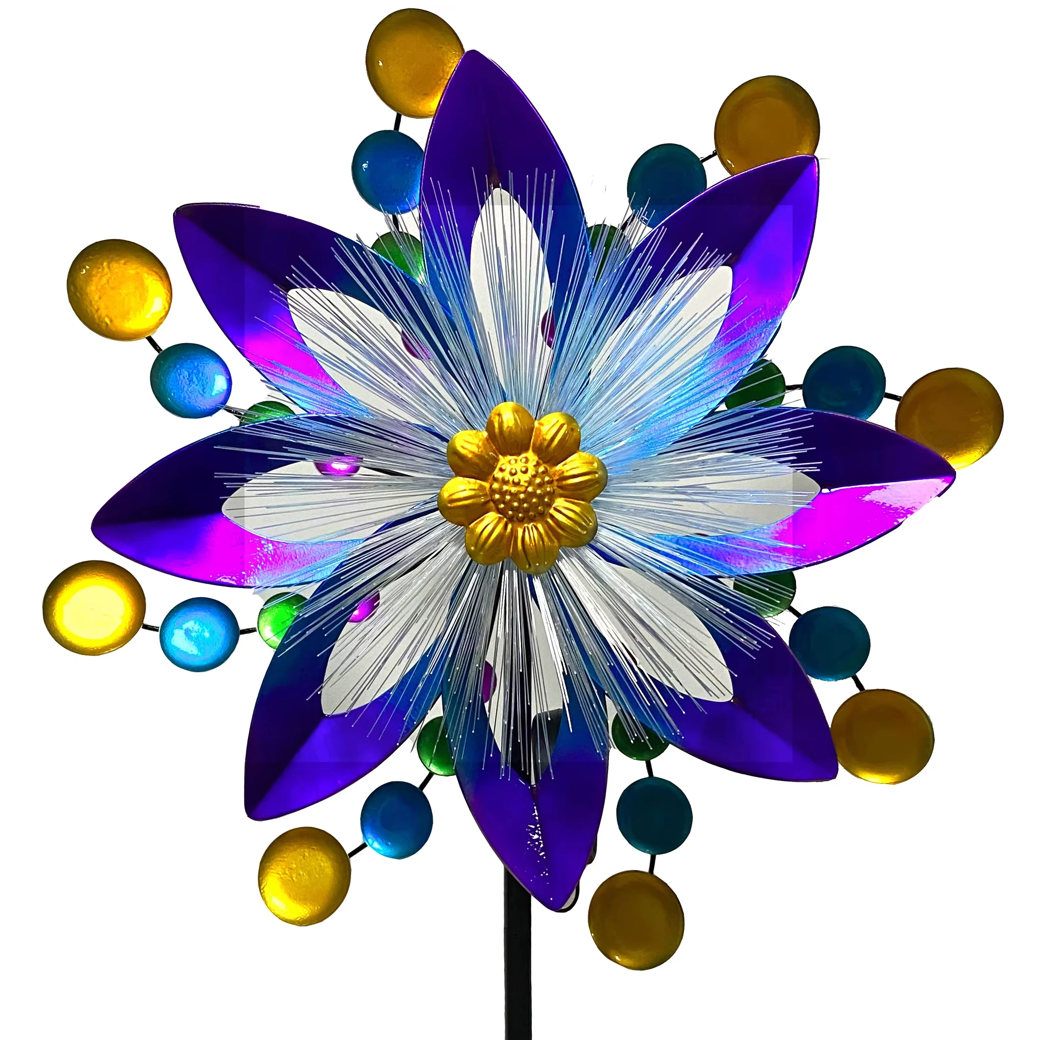 Solar Light LED Metal Decorative for Garden Wind Spinner Stake