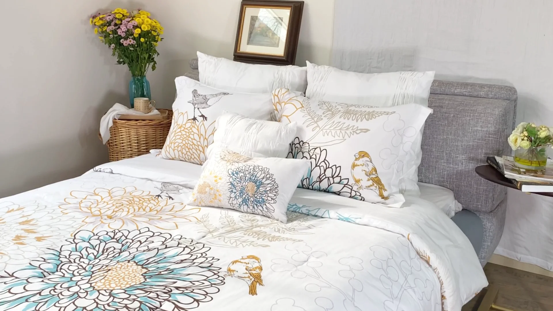 King Size Comfort Designer Bedding Sets 7 Pieces Wholesale Bedding Sets