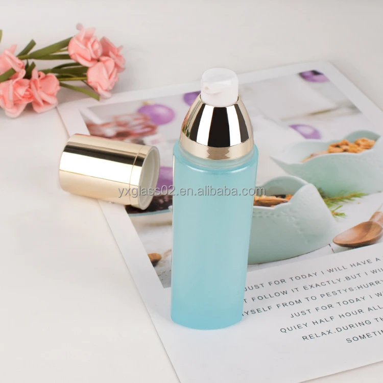 Luxury triangle cosmetic glass bottle set container toner lotion serum cream cosmetic packaging glass customization bottle manufacture