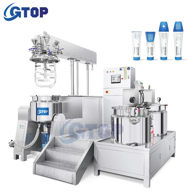 Косметическая эмульгирующая машина Gtop 200 л гомогенизатор для изготовления мазей смеситель с высоким сдвигом завод по производству