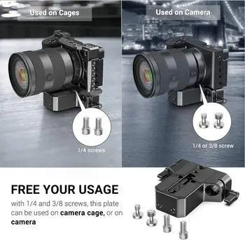SmallRig Camera Base Plate with Rod Rail Clamp, Baseplate for Sony A6500 A6600 A6300, for GH5 GH6, for Sony A7 Series detail image
