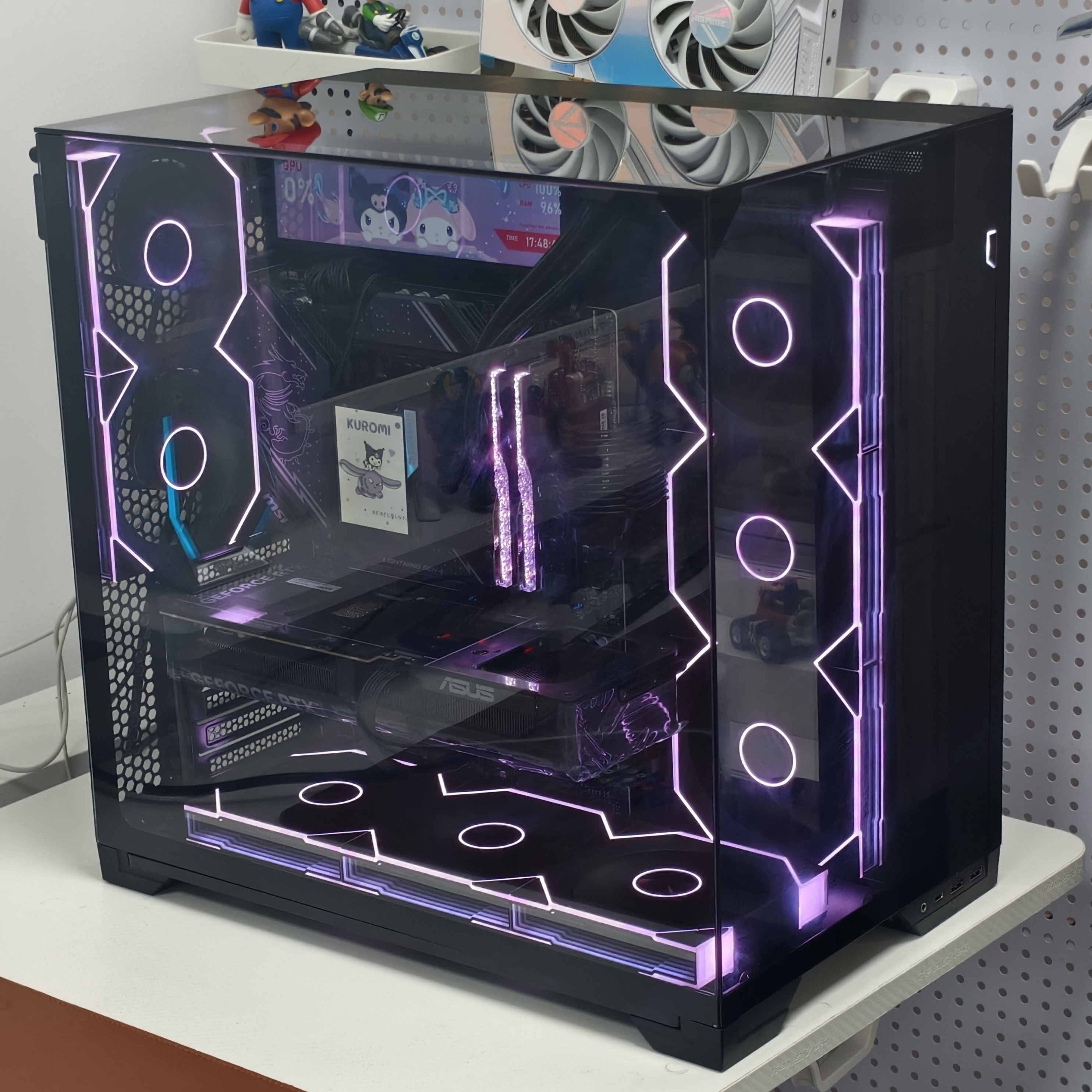 OEM/ODM S3 Zoro Customized Animation Cool ATX Motherboard Customizable Gaming Mid Tower Computer with Tempered Glass Metal Fans