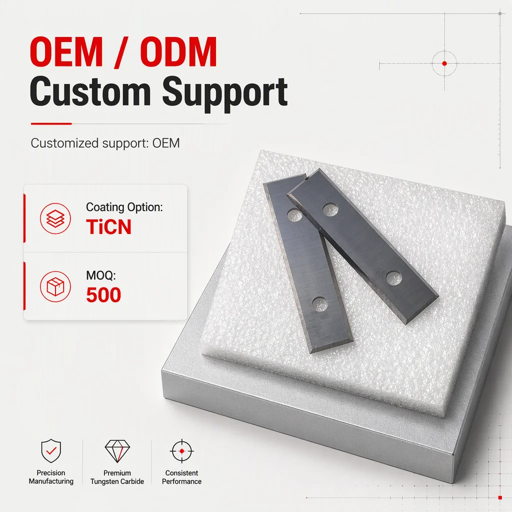Cemented Carbide Woodworking Insert 15*15*2.5, 4 Edges Reversible Indexable Knife for Spiral Cutter Head