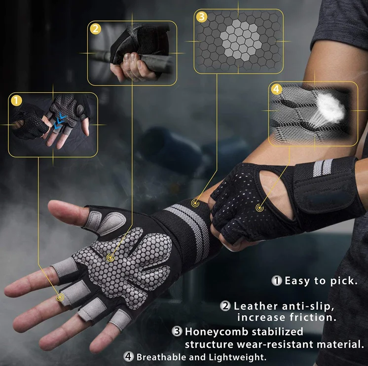 Unisex Fitness Nylon Bodybuilding Damen Radsport Halbfinger-Handschuhe  Gewichtheben Trainingshandschuhe Workout Sport Gym Handschuhe Herren|  Alibaba.com