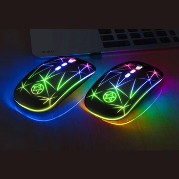 Darshion A20 Optical Computer RGB 2.4Ghz Gaming Mouse Metal Roller 5 Buttons Rechargeable LED Wireless Mouse Portable