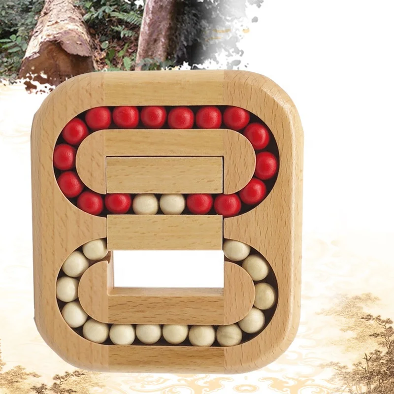 Wooden Rotating Magic Bean Decompression Spinning Bead Fingertip Spinning Top Cube Toy Educational Toys for Children