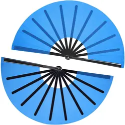 Китайский кунг-фу тайчи веер черный декор складной Ручной Веер для вечеринки сувениры пластиковая ручка большой кунг-фу веер большой голос руки