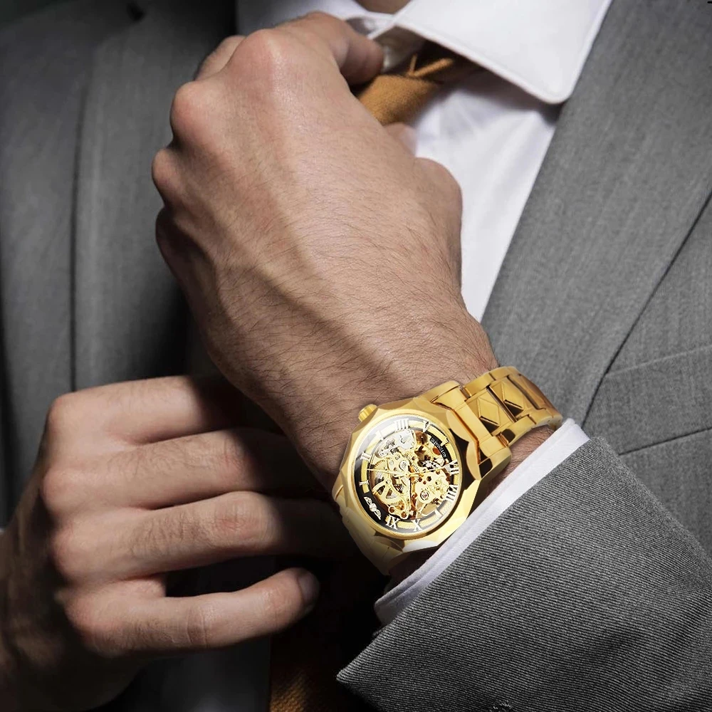 Forsining Orologio Meccanico Automatico Uomo – Acciaio Inox Con Incisione Laser 3D, Impermeabile 30M - 6