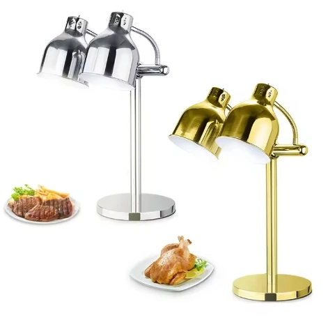 Food Heating Lamp Restaurant Supplies Double Head Buffet Food Warmer Catering Buffet Lights  Standing Insulation Lamp