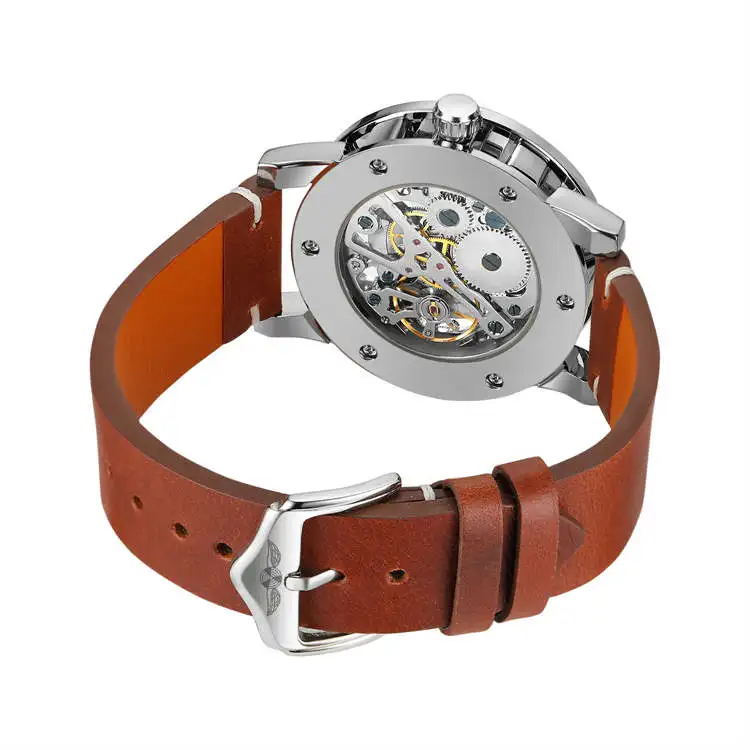 Победитель 8278, 10 лучших брендов, мужские механические часы с ремешком из натуральной кожи, водонепроницаемом автоматическом хранении, бизнес-релогио musculino