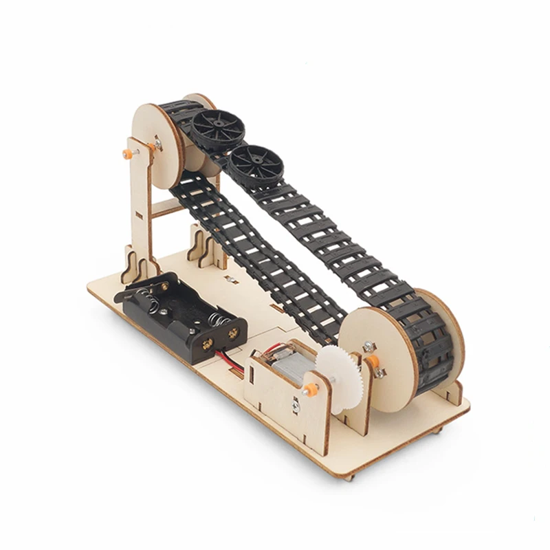 Wood Diy Conveyor Belt Kids Toys 