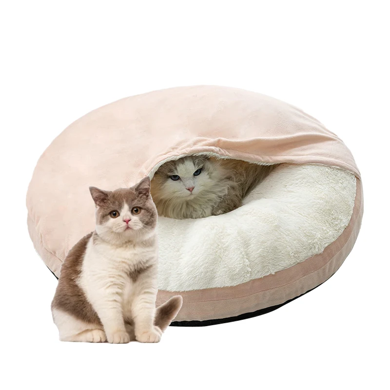 Hot dog products fluffy anti anxiety cama para gatos small cat pet dog bed mat with cover