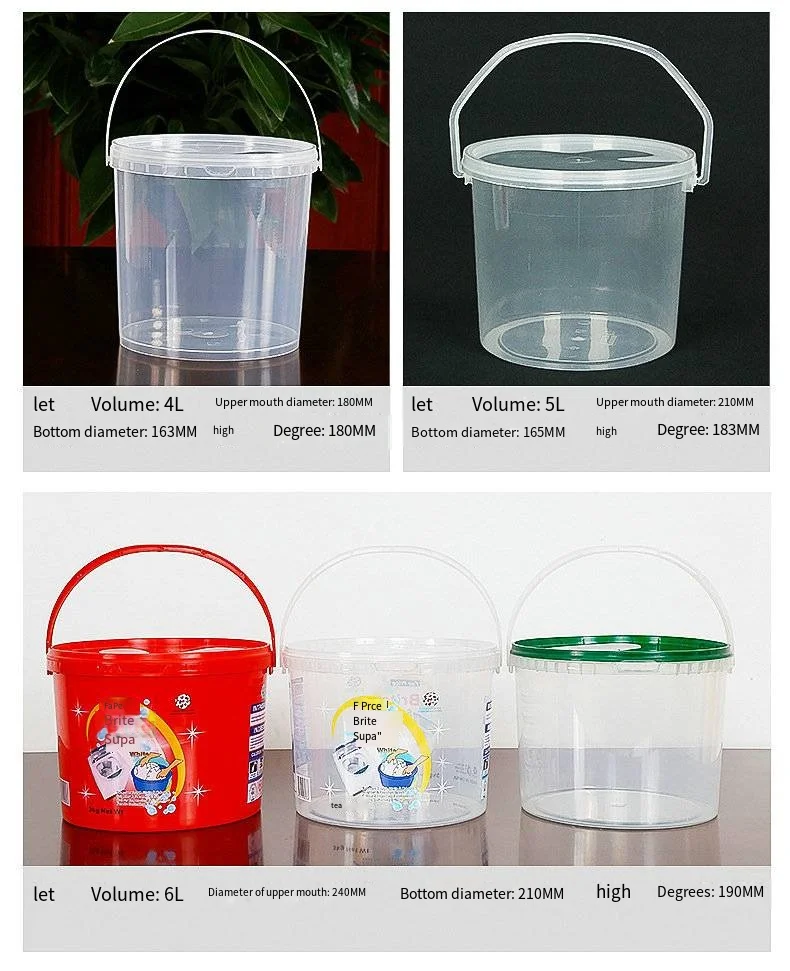 Supply 1l 2l2.5l Clear Plastic Bucket Sealed With Lid Food Packaging