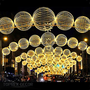 Outdoor used commercial large collapsible lights christmas street decorations
